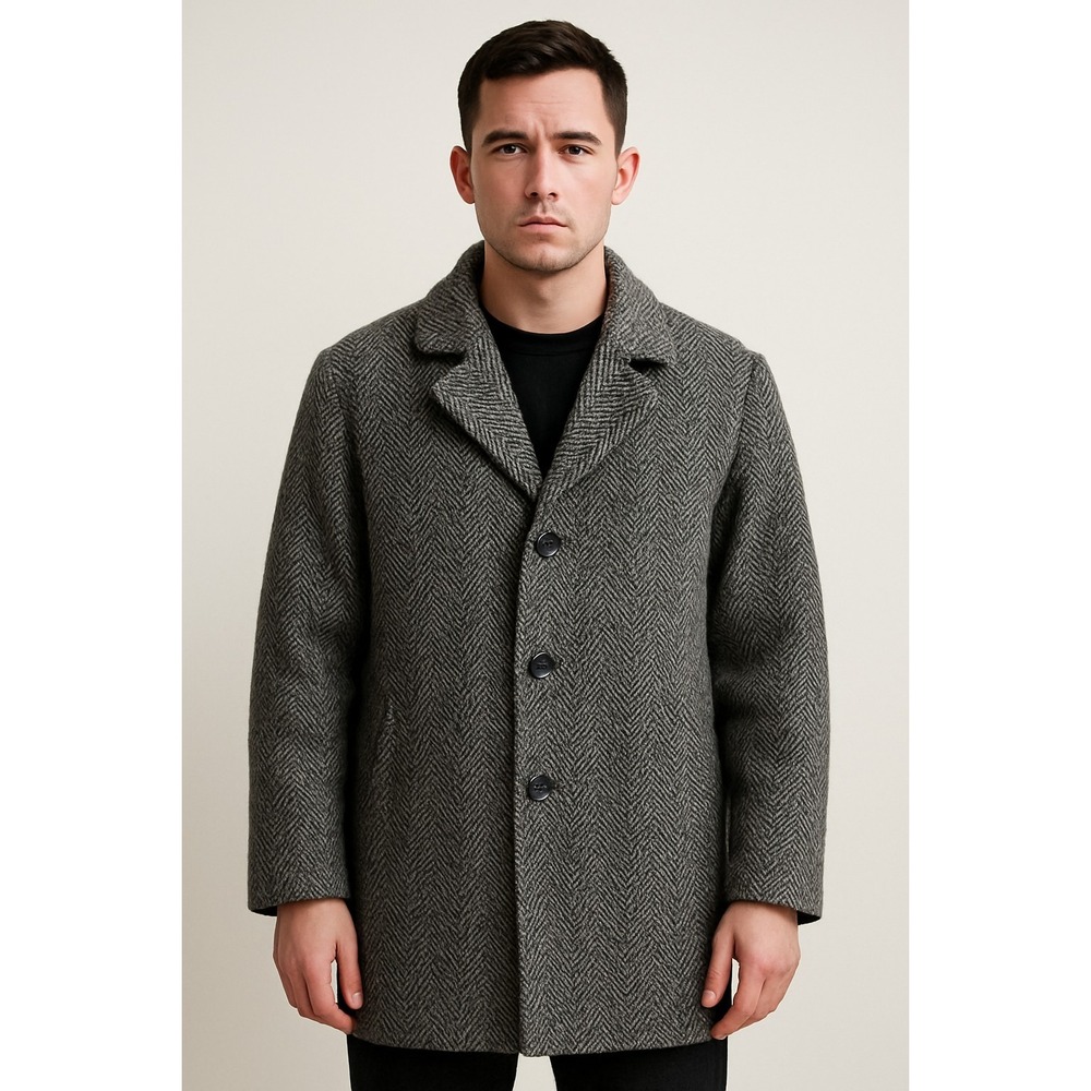 Pendleton Lambswool Overcoat Herringbone 90's Cottagecore Academia Classic